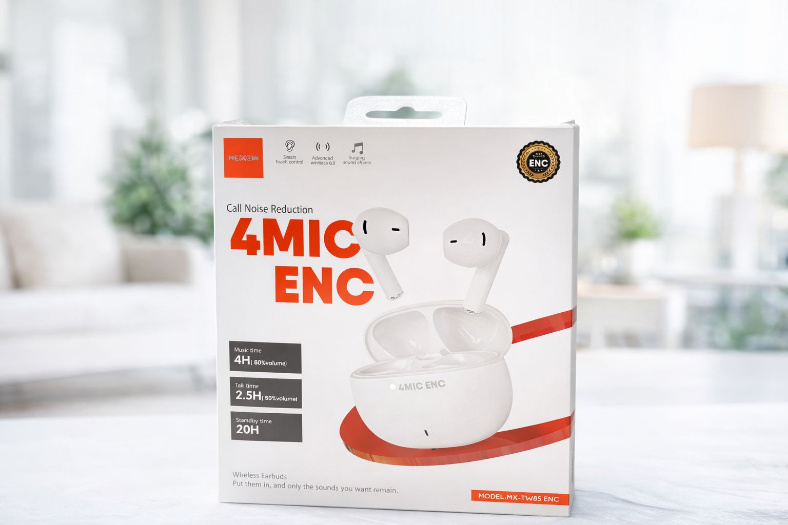 wireless earbuds 4mic enc moxom