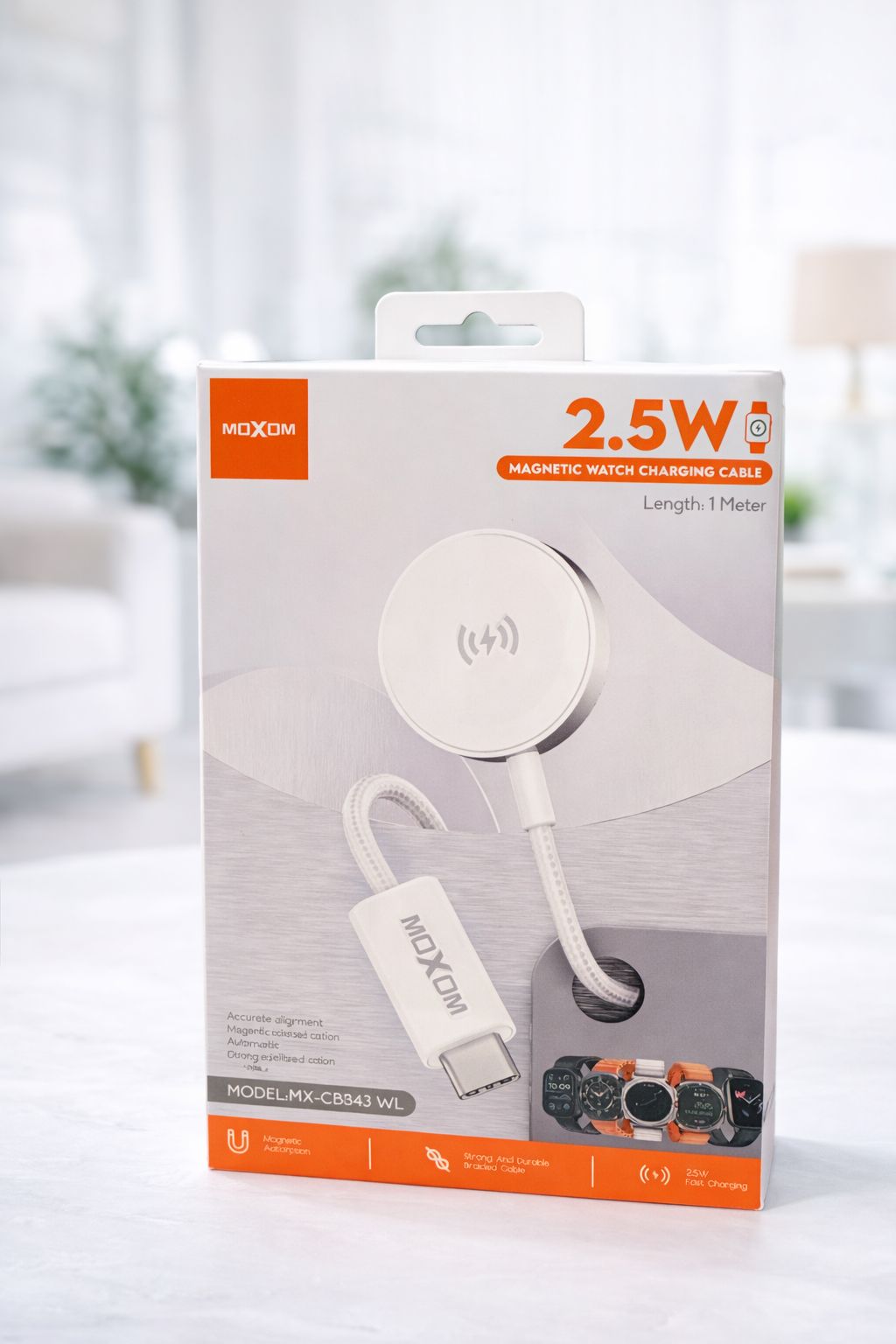 magnatic watch charging cable moxom